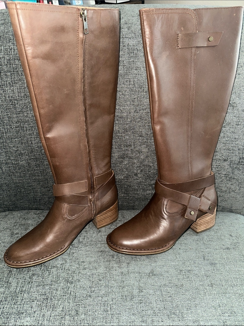 Uggs Women's Brown Knee-High Leather Riding Boots